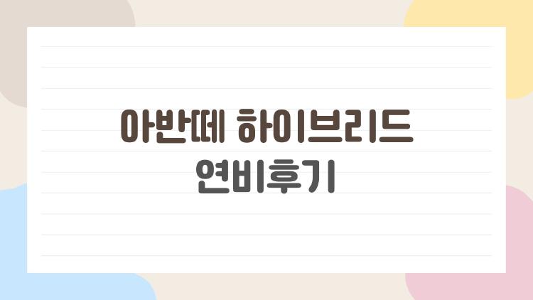 아반떼 하이브리드 연비후기