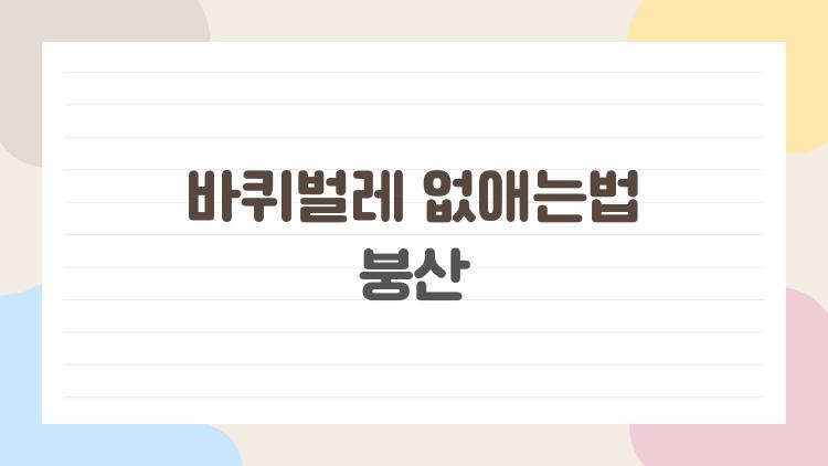 바퀴벌레 없애는법 붕산