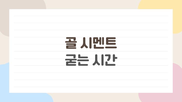 골 시멘트 굳는 시간