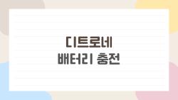 디트로네 배터리 충전 실수로 75만원 날린 썰