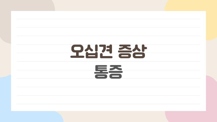 오십견 증상 통증