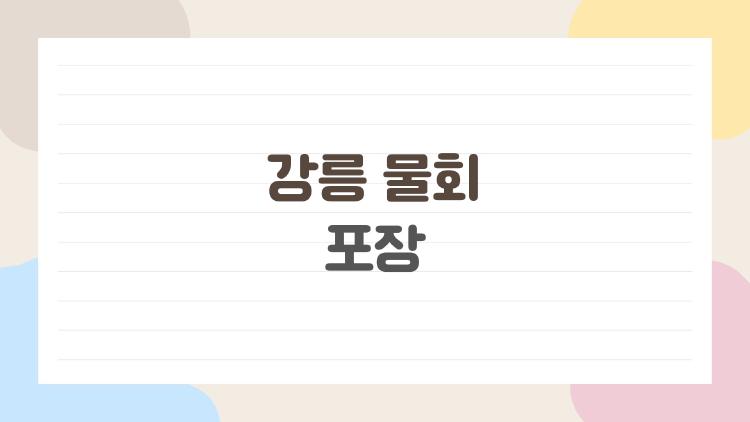 강릉 물회 포장, 6만원 박스로 숙소에서 인생 파티?