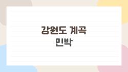 강원도 계곡 민박, 지금 사람들이 가장 많이 찾는 이유는 뭘까요