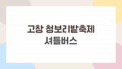 고창 청보리밭축제 셔틀버스, 차 없이 가는 꿀팁 공개됐어?