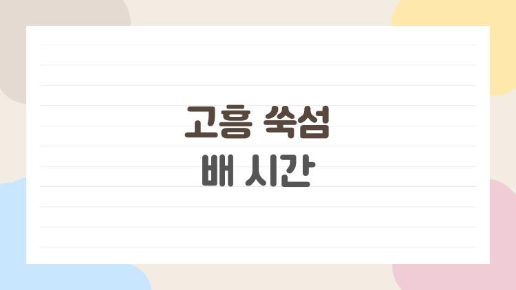 고흥 쑥섬 배 시간