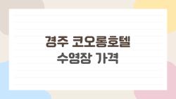 경주 코오롱호텔 수영장 가격, 투숙객이 모르면 손해 보는 이유