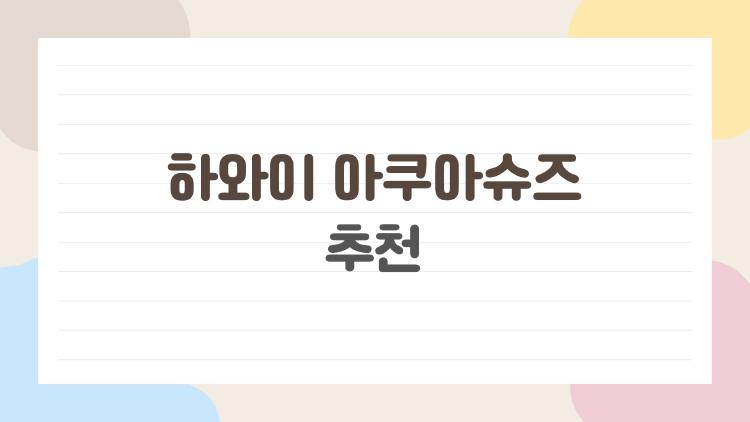 하와이 아쿠아슈즈 추천