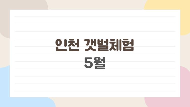 인천 갯벌체험 5월