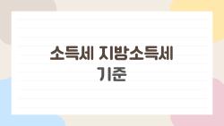 소득세 지방소득세 기준, 세금 폭탄 피하는 2026 비밀 공제