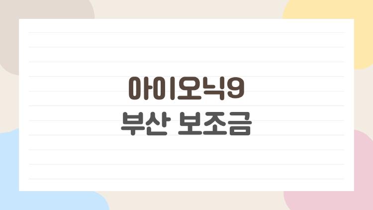 아이오닉9 부산 보조금