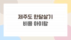 제주도 한달살기 비용 아이랑, 400만 원 탈출한 우리 가족 비법