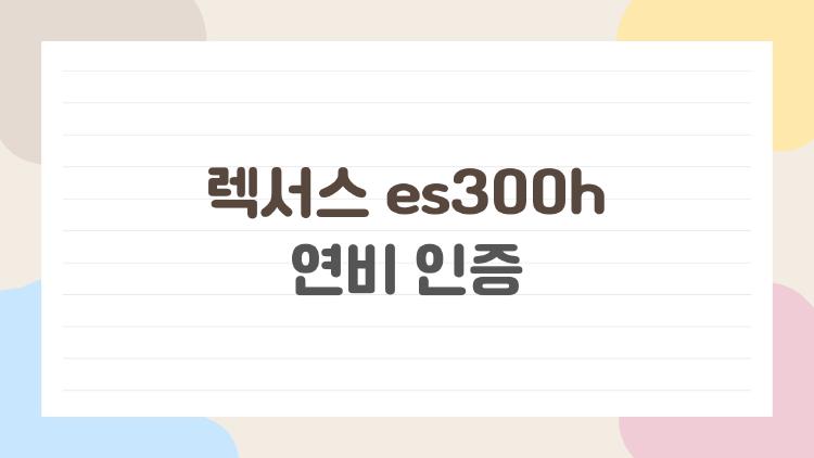 렉서스 es300h 연비 인증