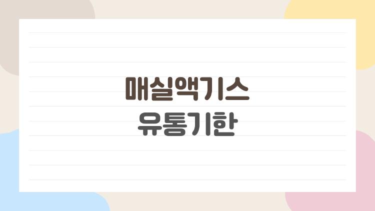 매실액기스 유통기한