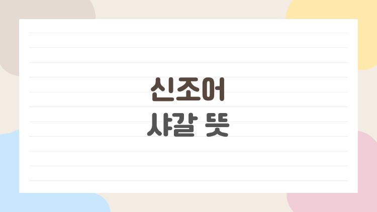 신조어 샤갈 뜻
