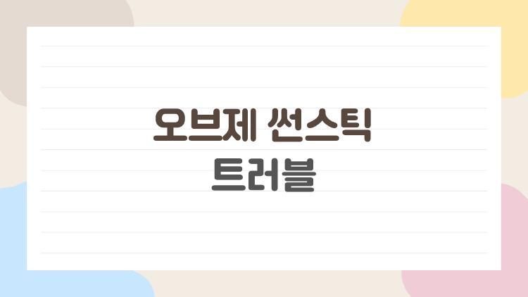 오브제 썬스틱 트러블, 바르고 바로 올라온 이유?