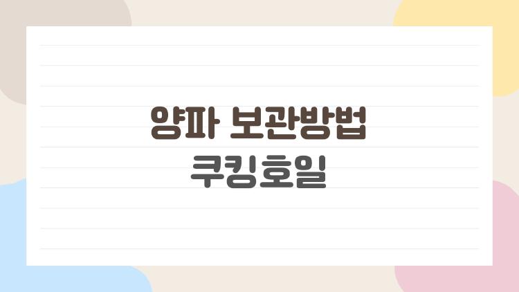 양파 보관방법 쿠킹호일