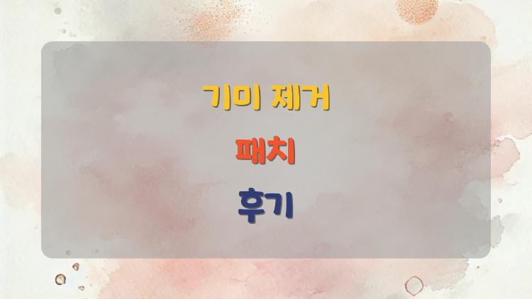 기미 제거 패치 후기