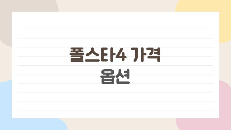 폴스타4 가격 옵션