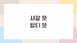 샤갈 뜻 밤티 뜻, 요즘 진짜 많이 쓰는 말은 왜 이렇게 헷갈릴까
