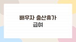 배우자 출산휴가 급여, 20일 풀 받으려면 이 조건 모르면 손해!
