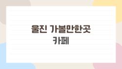 울진 가볼만한곳 카페, 현지인이 몰래 가는 인생 사진 명소