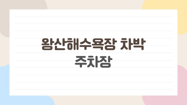 왕산해수욕장 차박 주차장, 여기에 주차하면 안 되는 이유 알고 있나요