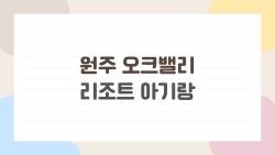 원주 오크밸리 리조트 아기랑, 속았다는 후기 진실은?