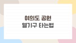 여의도공원 열기구 타는법, 야경 뷰에 반할 걸요?